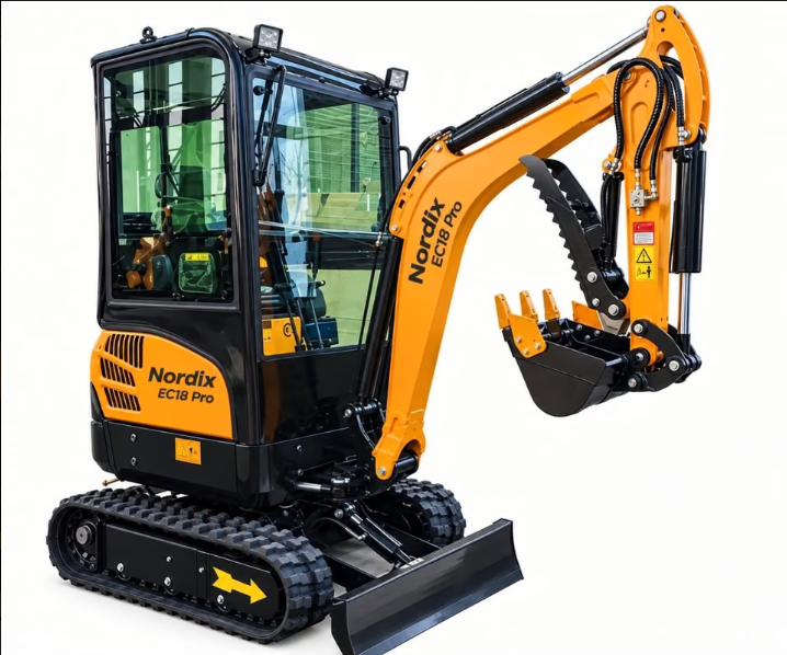 MInibagger Nordix EC 18 mit Kabine / 1,8 to / NEU / mit 3 Zylinder Kubota Motor, Greifdaumen inklusive / 2 Löffel inklusive